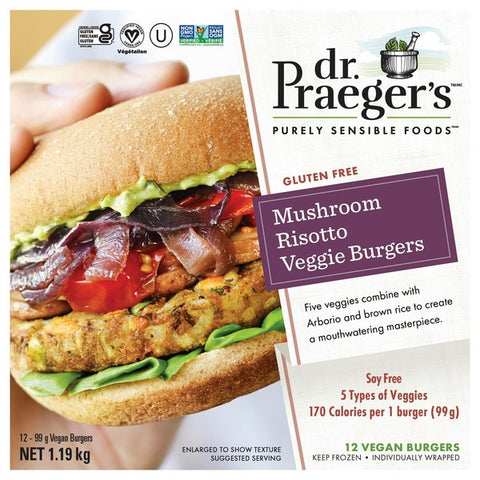 dr. praeger's organic mushroom risotto burgers , 12 x 99 g
