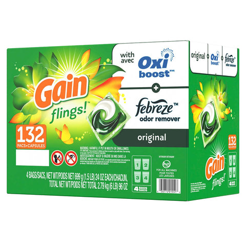 $7 OFF - Gain Flings With Oxi Boost Febreze, 132 pacs
