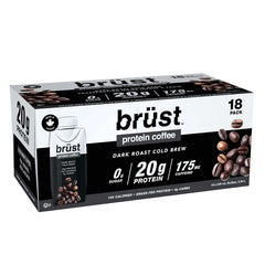 $8 OFF - Brust Dark Roast Protein Coffee, 18 x 330 mL