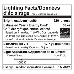 Luminus LED Elite 3.5W Dimmable B11 Chandelier Bulb, 8 units