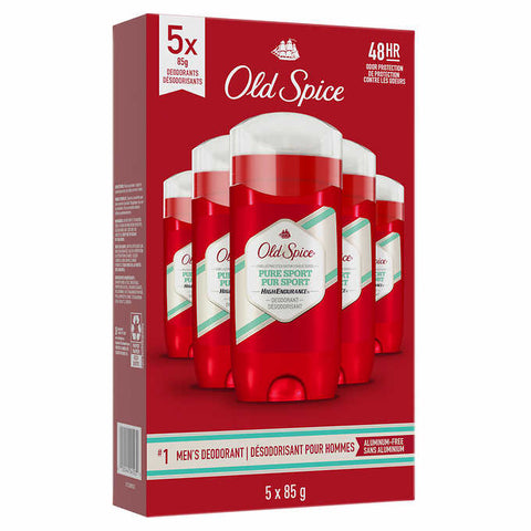 Old Spice High Endurance Pure Sport Deodorant, 5 x 85 g