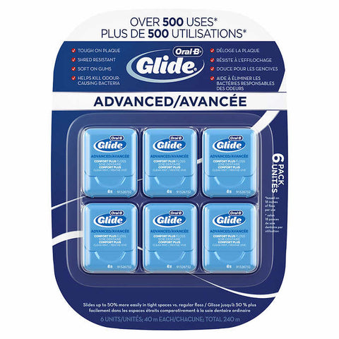 Oral-B Glide Advanced Multi-Protection Floss, 6 x 40 m