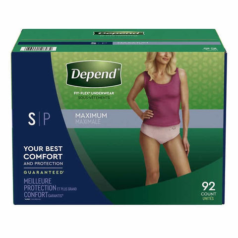 Depend Women's Maximum Absorbency Underwear Small, 92 units