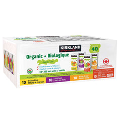 Kirkland Organic Juice Variety Pack, 40 x 200 mL