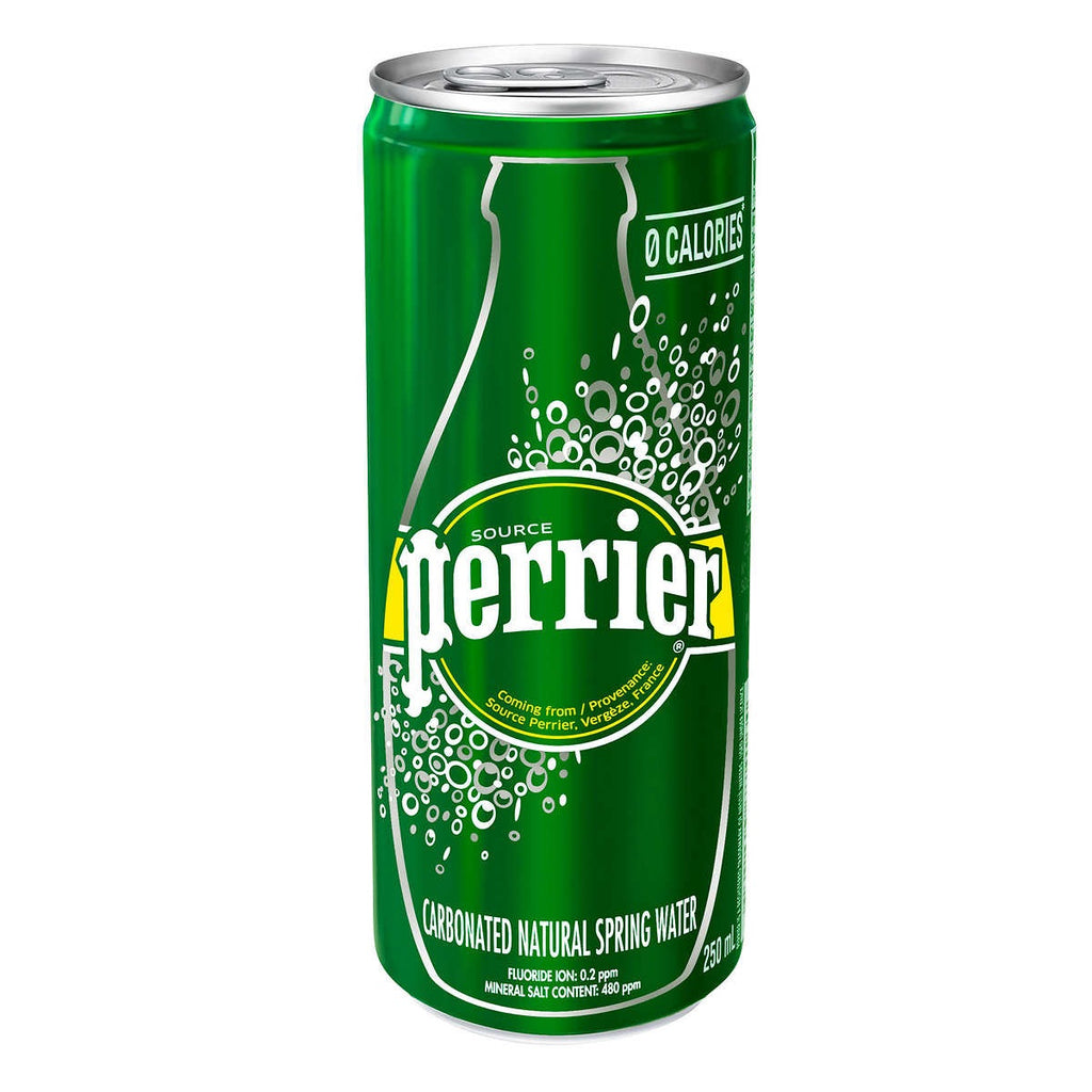 Perrier Carbonated Natural Water Cans, 24 x 330 mL