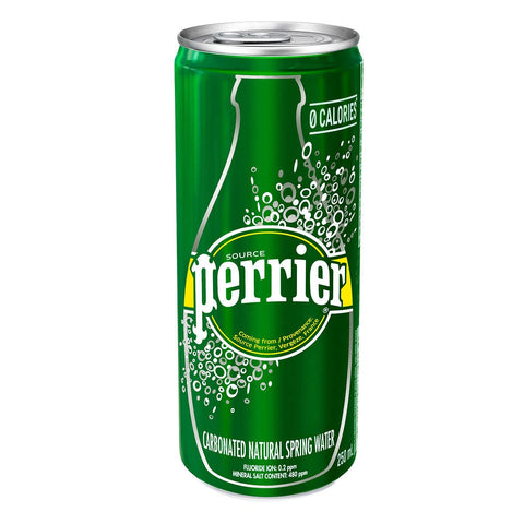 Perrier Carbonated Natural Water Cans, 24 x 330 mL