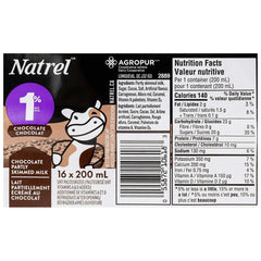 Natrel Chocolate Milk, 16 x 200 mL