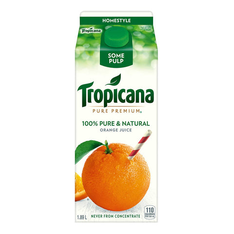 Tropicana Orange Juice Some Pulp, 4 x 1.9 L