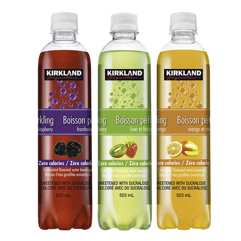 KS Sparkling Carbonated Flavored Waters Zero Calories, 24 x 503 mL