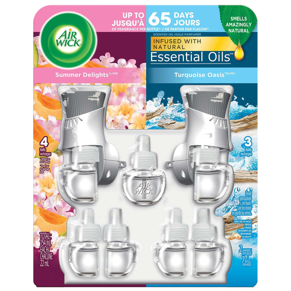 Air Wick Scented Oil Warmer, 7 refills