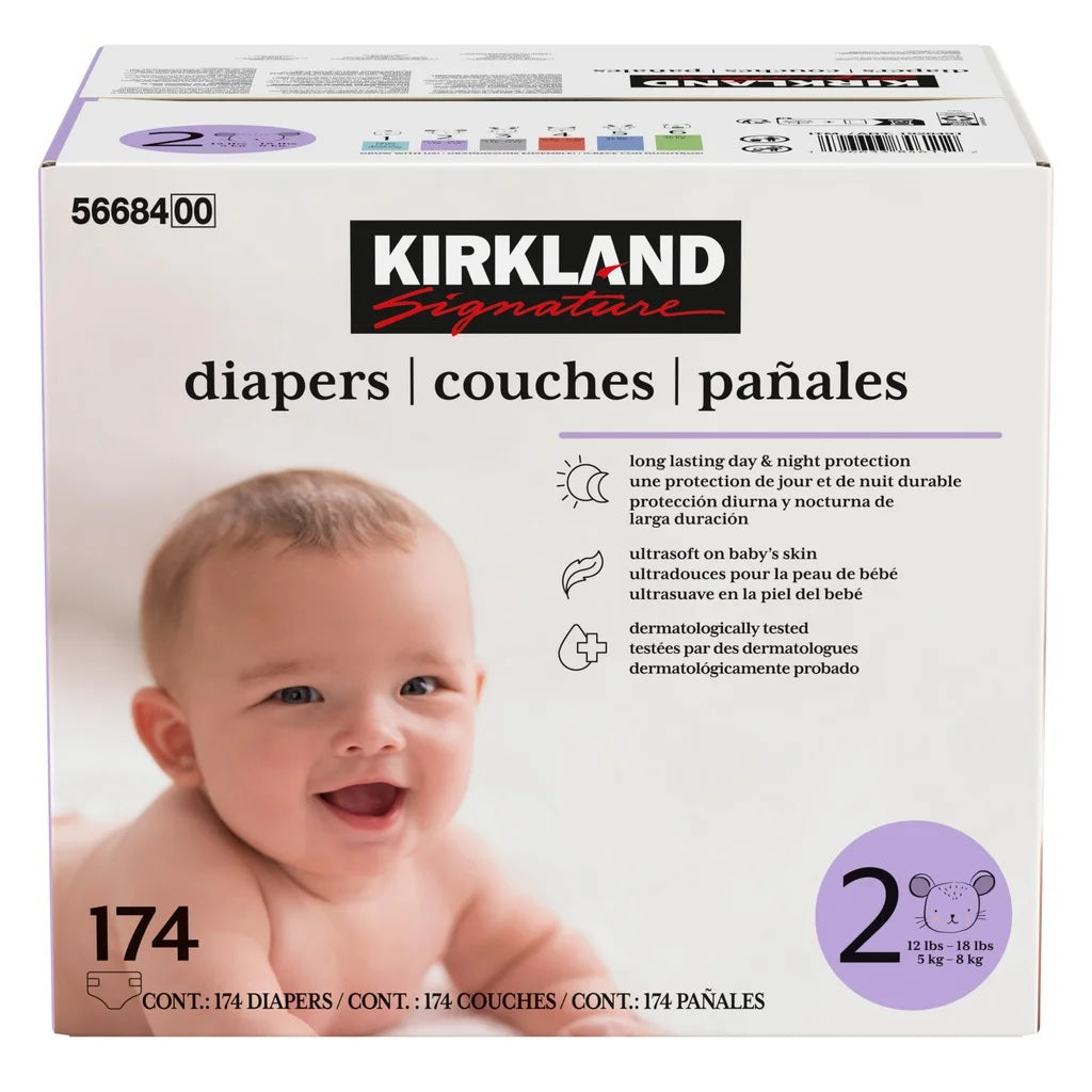 Kirkland Diapers Size 2, 174 diapers