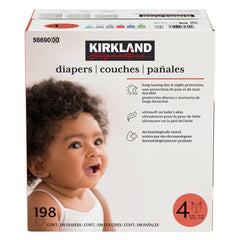 Kirkland Diapers Size 4, 198 diapers