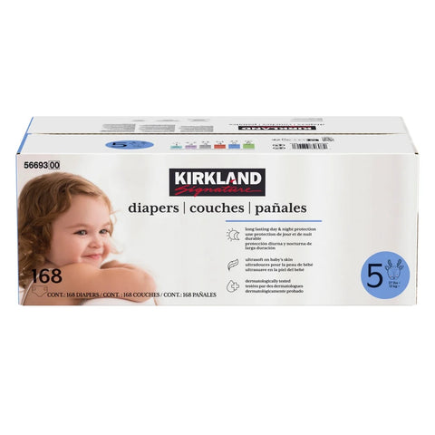 Kirkland Diapers Size 5, 168 diapers