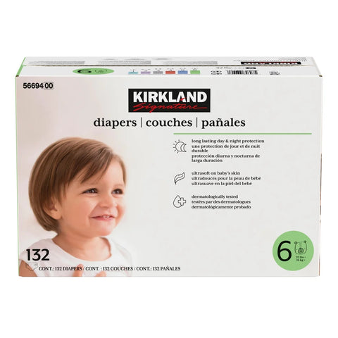 Kirkland Diapers Size 6, 132 diapers