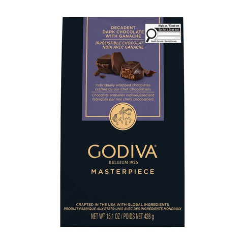Godiva Masterpiece Decadent Dark Chocolate with Ganache, 428 g