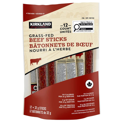 Kirkland Grass Fed Beef Sticks, 12 x 32 g