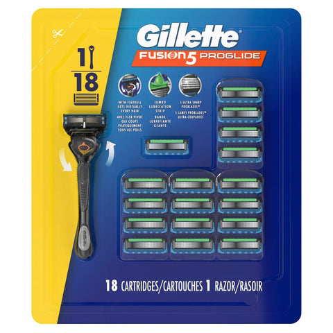 Gillette Fusion 5 Proglide Men's Razor, 18 razors