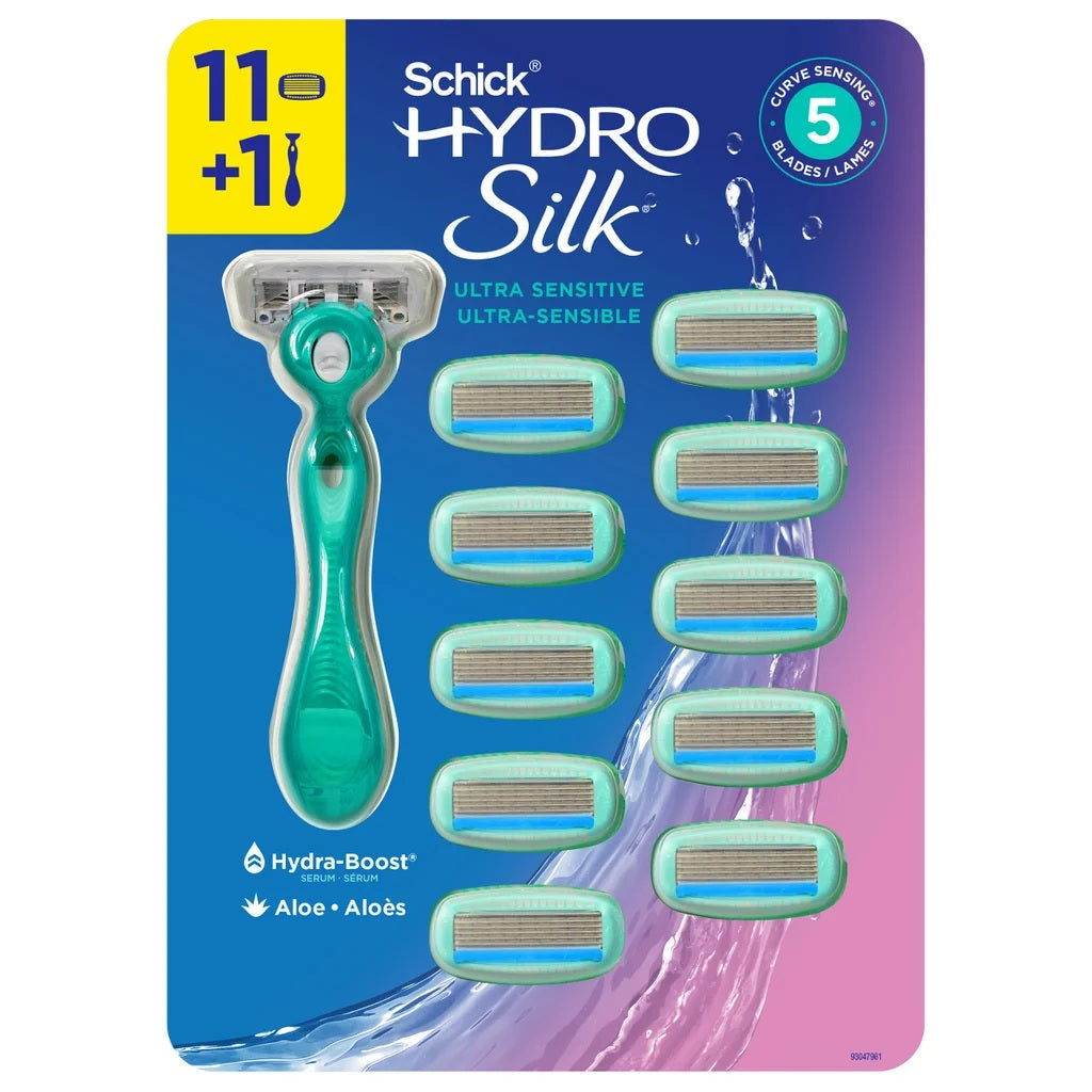 Schick Hydro Silk Ultra Sensitive Razor , 11 cartridges