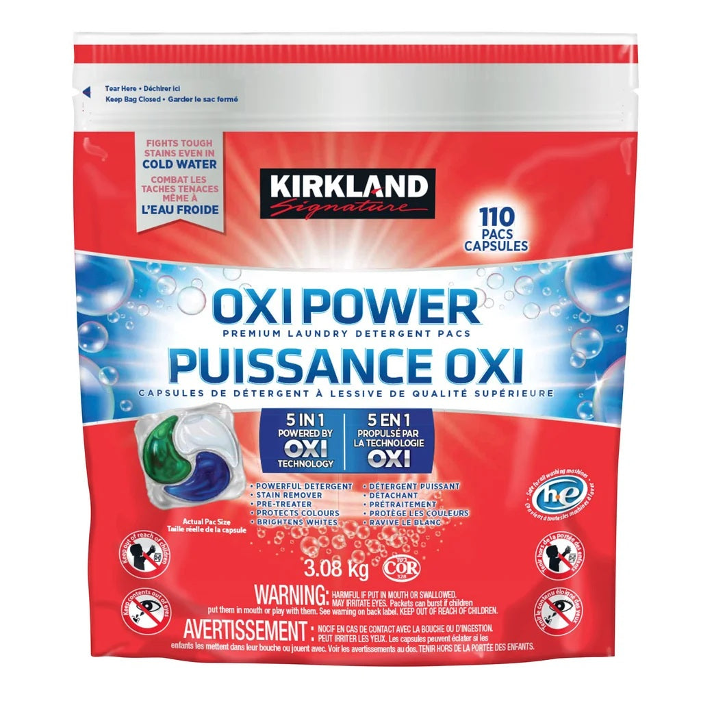 Kirkland Oxi Power Laundry Detergent Pacs, 110 pacs