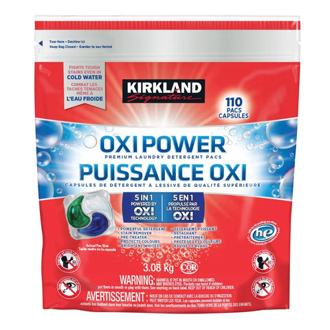 Kirkland Oxi Power Laundry Detergent Pacs, 110 pacs