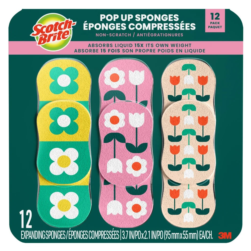 Scotch-Brite Non-Scratch Pop-Up Sponges,, 12 sponges