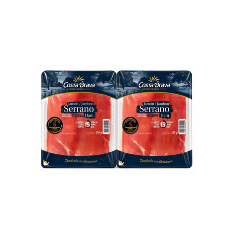 Costa Brava Sliced Serrano Ham, 2 x 250 g