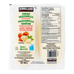 Kirkland Sliced Fresh Mozzarella, 2 x 450 g