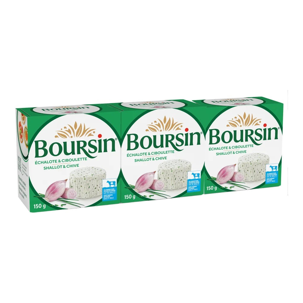 Boursin Shallot & Chive, 3 x 150 g