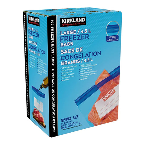 Kirkland Large Freezer Bags, 6 x 32 bags