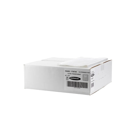 SUPERSAK Extra Strong Clear Plastic Bags, 100 bags