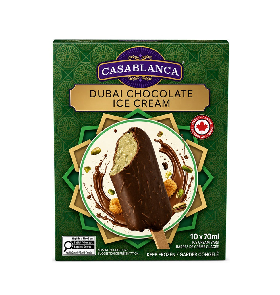 Casablanca Dubai Ice Cream Bars, 10 x 70 ml