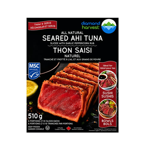 Diamond Harvest Frozen Seared Ahi Tuna Slices, 510 g
