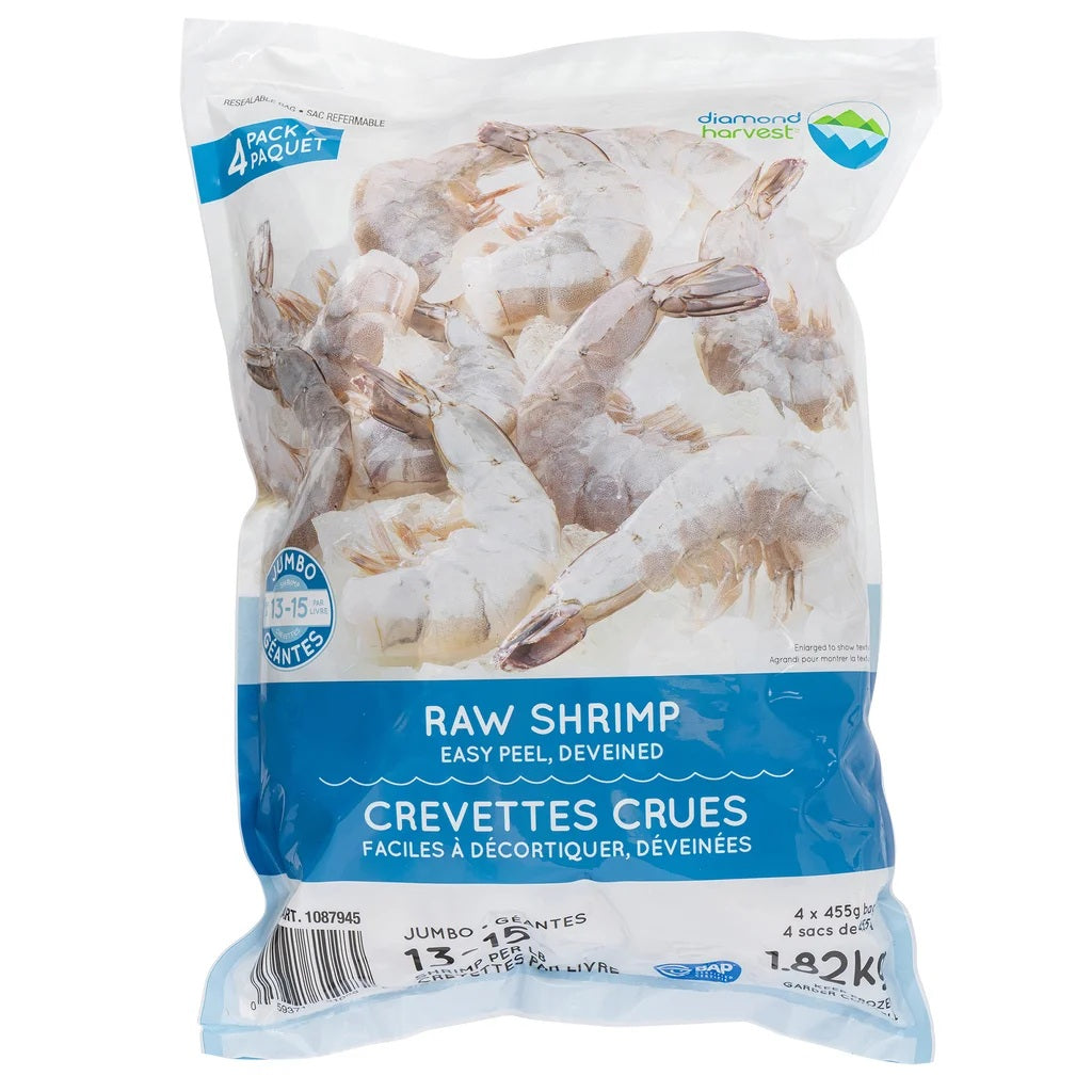 Diamond Harvest Raw Shrimp 13/15, 4 x 454 g