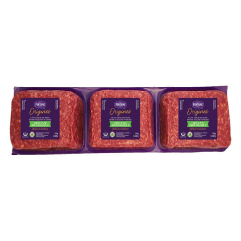 Organic Lean Ground Beef, 3 x 600 g