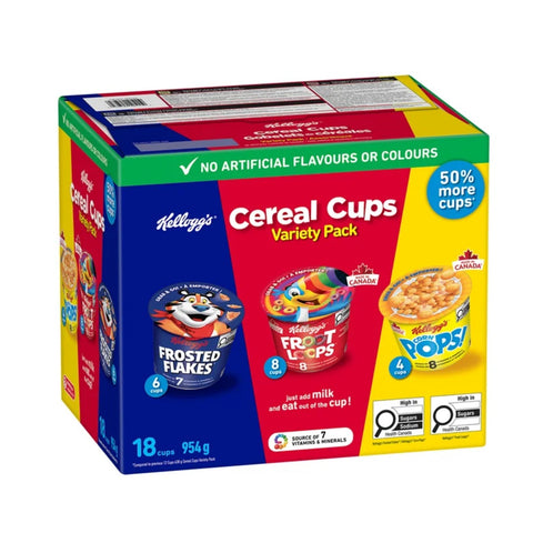 Kellogg’s Cereal Variety Pack, 18 cups
