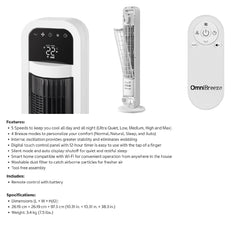 OmniBreeze Premium Tower Fan with Internal Oscillation and Wi-Fi 96 cm (38 in.), 1 unit