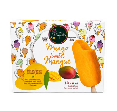 Bilboquet Mango Sobet Bars, 12 x 88 ml