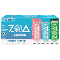 ZOA Zero Sugar Energy Drink Triple Flavour Variety, 18 x 355 ml