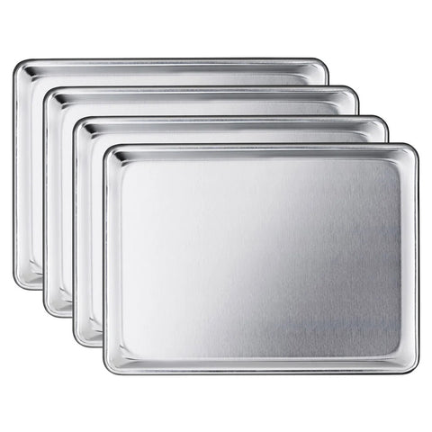 New Star 1/4 Uncoated Aluminium Surface Baking Sheets(9.5 in. × 13 in. × 1 in.), 4 sheets