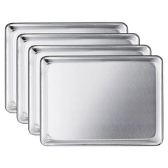 New Star 1/4 Uncoated Aluminium Surface Baking Sheets(9.5 in. × 13 in. × 1 in.), 4 sheets