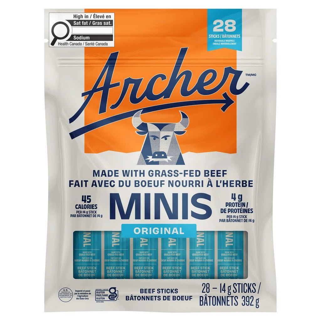 Archer Grass Fed Beef Sticks, 28 x 14 g