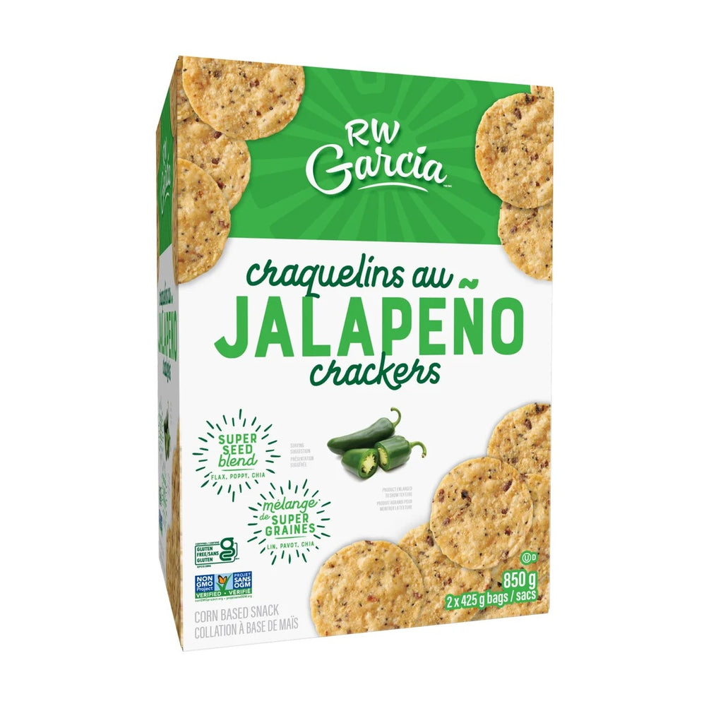 RW Garcia 3 Seed Jalapeno Crackers, 2 x 425 g