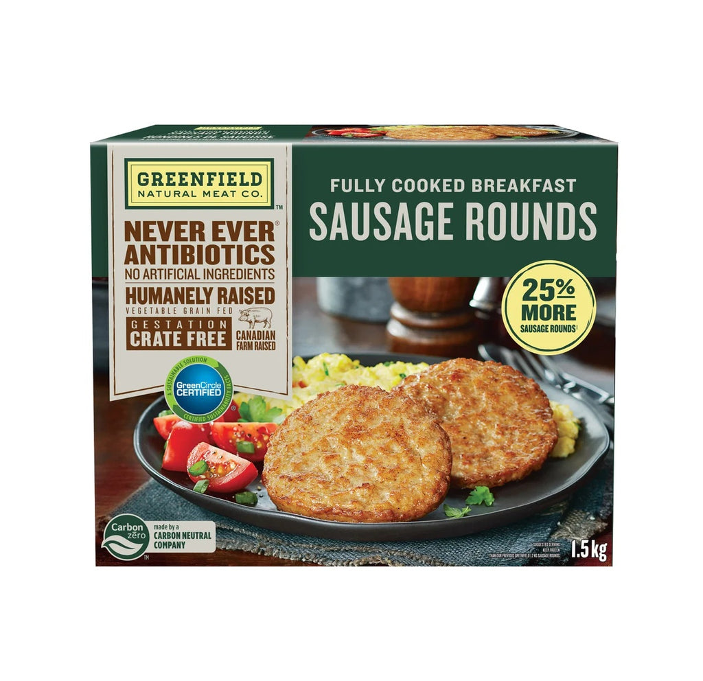 $5 OFF - Frozen Greenfield Fully Cooked Pork Sausage Rounds, 1.5 kg