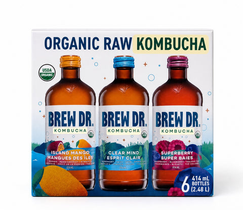 Brew Dr. Organic Kombucha Variety, 6 x 414 mL