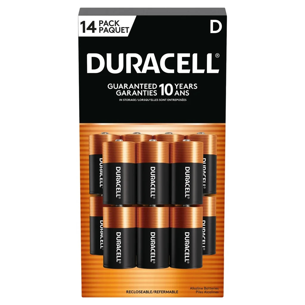 Duracell Coppertop D Batteries, 14 pack