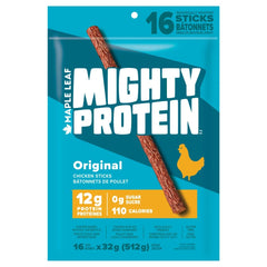 Maple Leaf Mighty Protein Original Chicken Sticks, 16 x 32 g