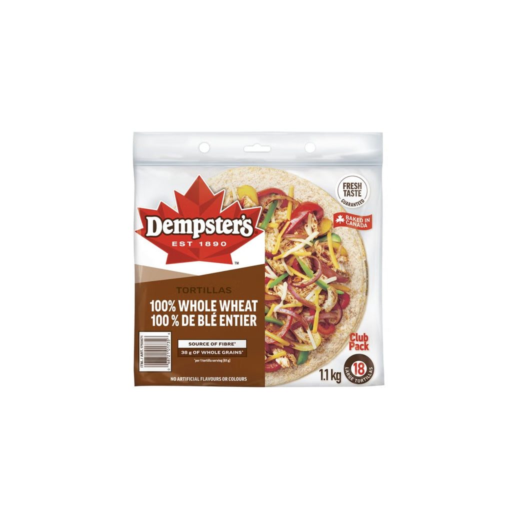 Dempster's 10-in Whole Wheat Tortillas, 18 tortillas