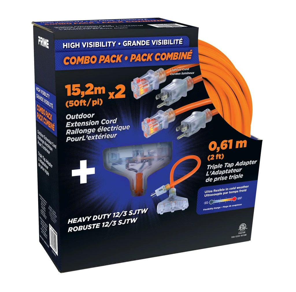 PRIME 50 ft Outdoor Extension Cord, 2 cords