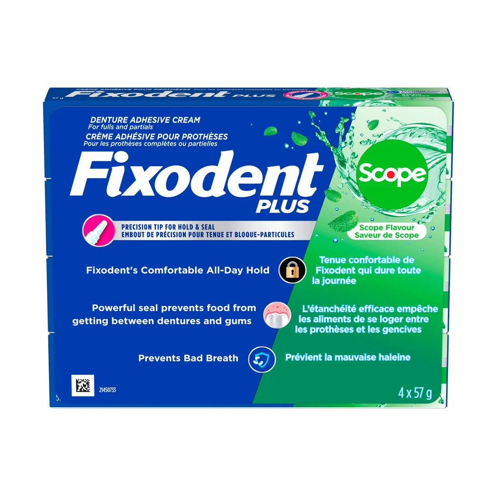 Fixodent Denture Adhesive Cream, 4 x 57 g