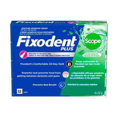 Fixodent Denture Adhesive Cream, 4 x 57 g